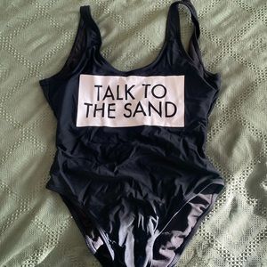 Talk to the sand one piece swimwear